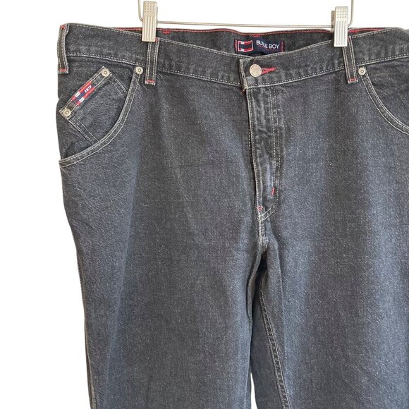Vintage Bugle Boy Low Rise Black Denim Jeans 40 x 32 Black Baggy Streetwear NWT - Picture 3 of 10
